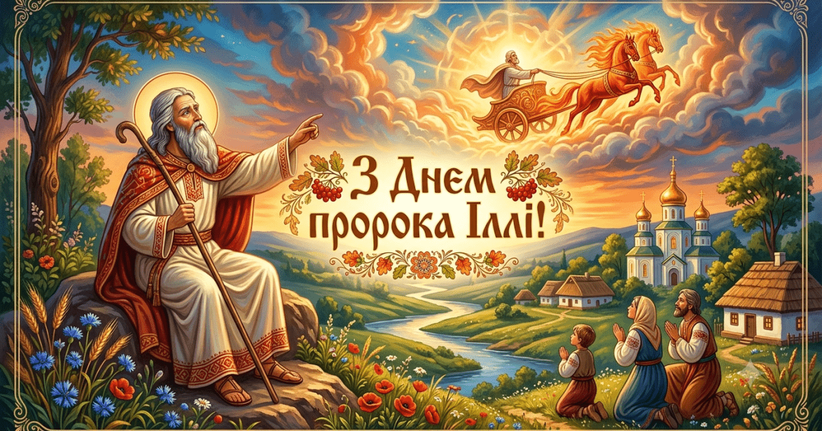 Зі святом пророка Іллі! Барвисті листівки, картинки, побажання.